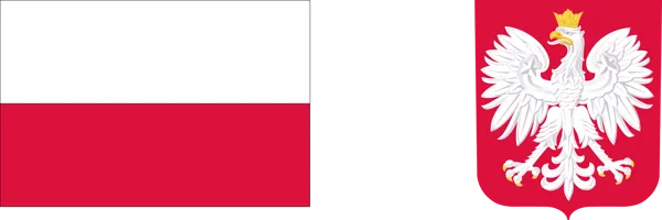 Flaga Polski i godło Rzeczypospolitej Polskiej